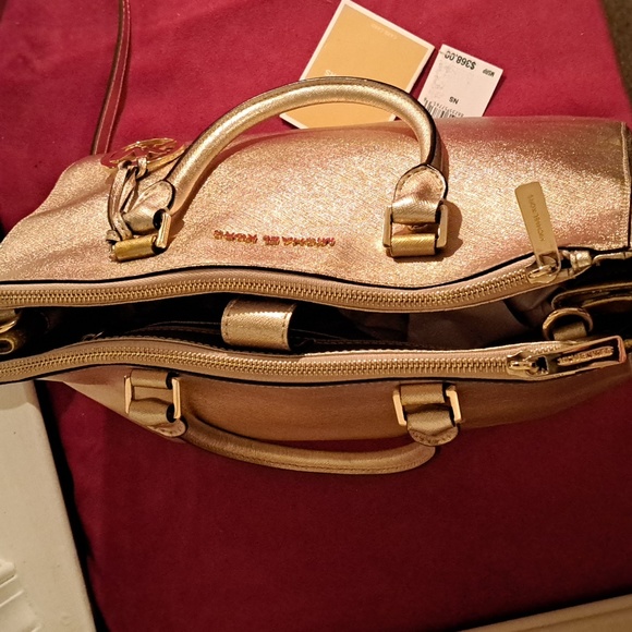 SOLD NEW  Michael Kors Sutton Pale Gold Leather Satchel/CBwithTags - Picture 8 of 14